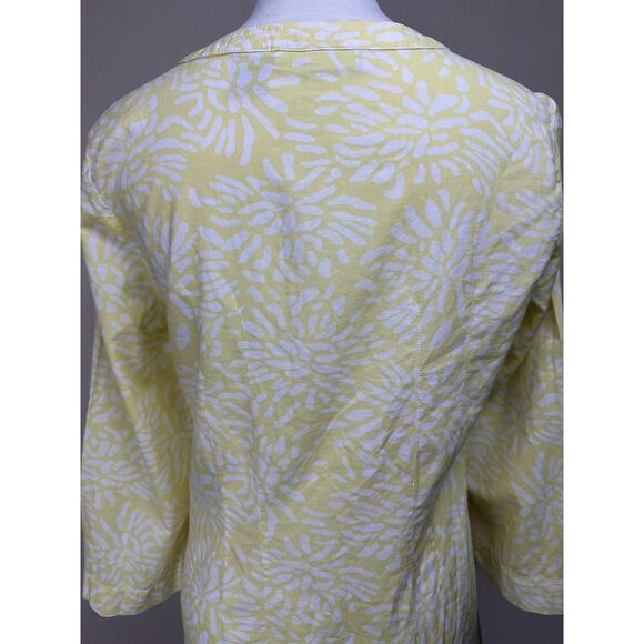 Tantrums Boho Crochet V- Neck Top Blouse Yellow Floral Women’s Size Small - Picture 8 of 16